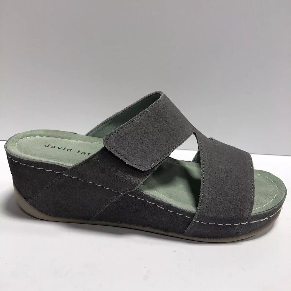 David Tate Women’s Laurel, Grey Wedge Sandals, Size 7.5M